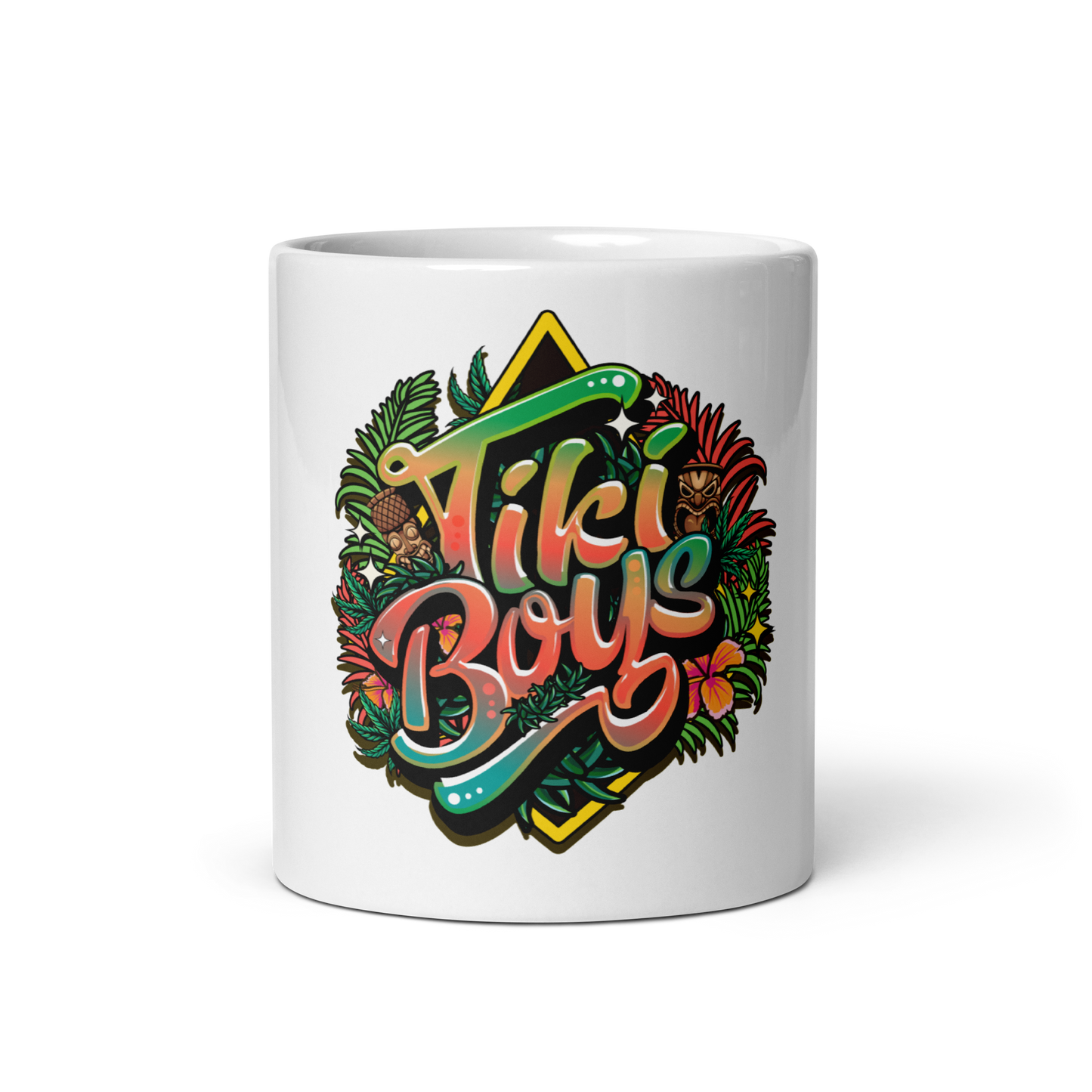 Tiki Boys White glossy mug
