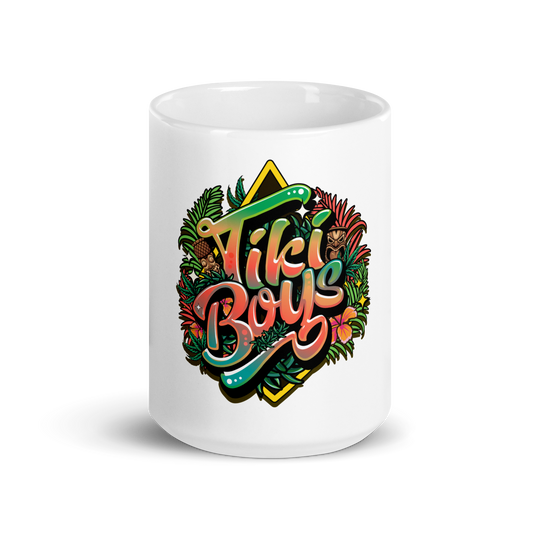 Tiki Boys White glossy mug